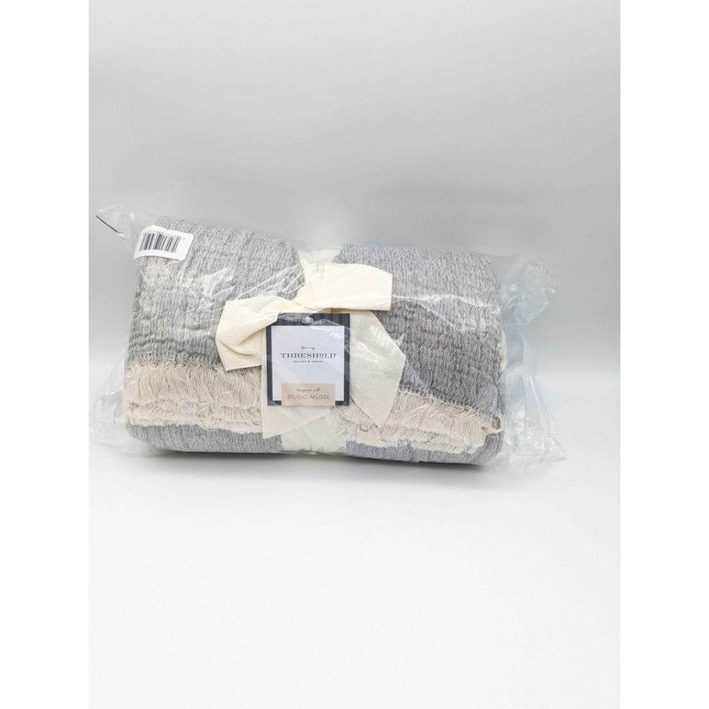 Blue Studio McGee reversible gauze blanket